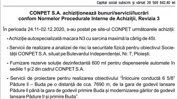 conpet s a achizitioneaza bunuri servicii lucrari