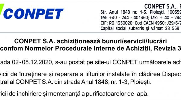 conpet s a achizitioneaza bunuri servicii lucrari