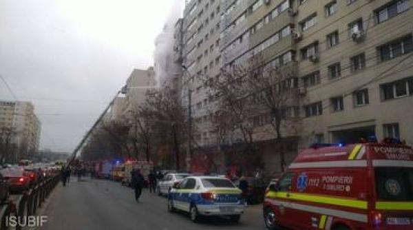 incendiu puternic intr un bloc de pe soseaua colentina din capitala