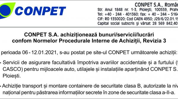 conpet s a achizitioneaza bunuri servicii lucrari