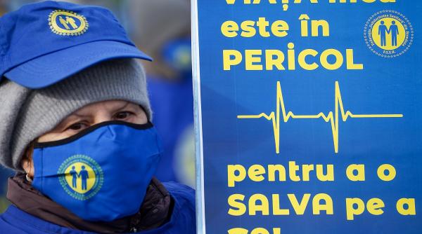 sindicalistii din sanatate in strada