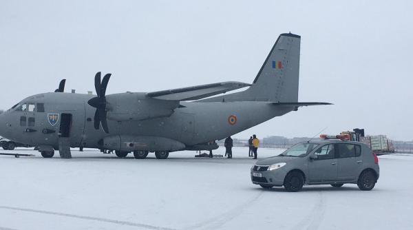 o aeronava militara a adus materiale sanitare din qatar