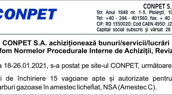 conpet s a achizitioneaza bunuri servicii lucrari