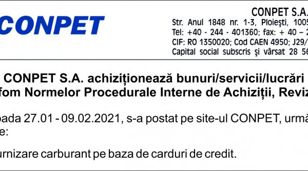 conpet s a achizitioneaza bunuri servicii lucrari