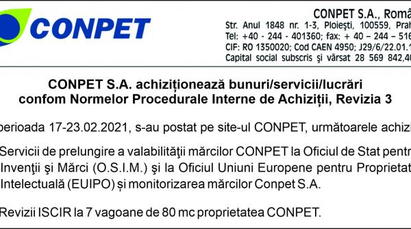 conpet s a achizitioneaza bunuri servicii lucrari