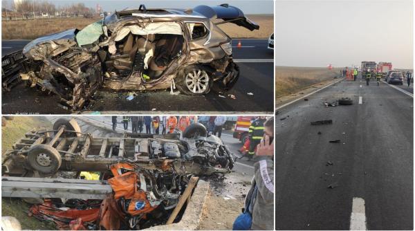 accident teribil pe dn 5 la calugareni o masina de gunoi a spulberat un autoturism sunt 7 victime