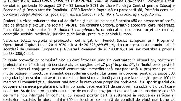 vesti bune din corcova mehedinti