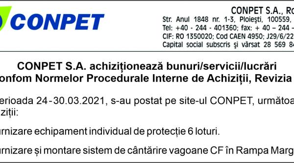 conpet s a achizitioneaza bunuri servicii lucrari