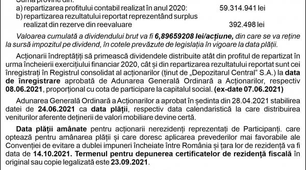 comunicat conpet s a