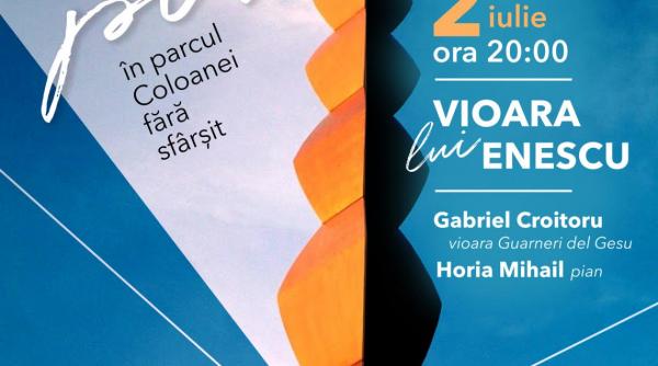 vioara lui enescu pe 2 iulie in parcul coloanei fara sfarsit