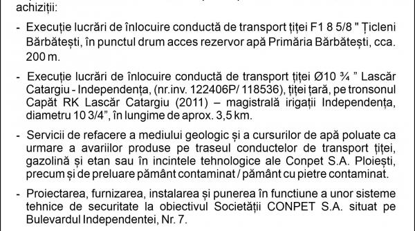 conpet s a achizitioneaza bunuri servicii lucrari