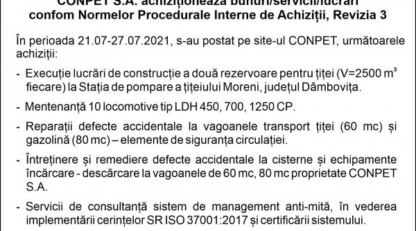 conpet s a achizitioneaza bunuri servicii lucrari