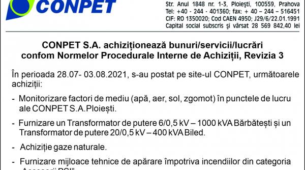conpet s a achizitioneaza bunuri servicii lucrari