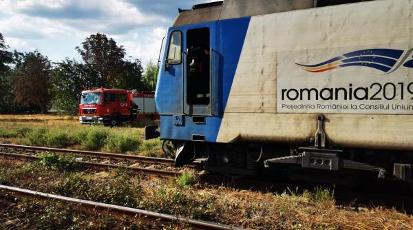 incendiu la locomotiva unui tren de persoane care circula de la bucuresti la pitesti