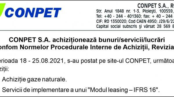 conpet s a achizitioneaza bunuri servicii lucrari