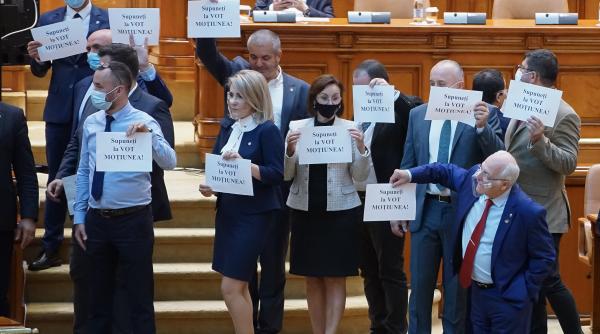 video sedinta camerei deputatilor suspendata parlamentarii aur protesteaza se solicita votarea motiunii de cenzura