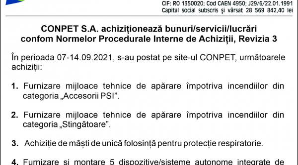 conpet s a achizitioneaza bunuri servicii lucrari
