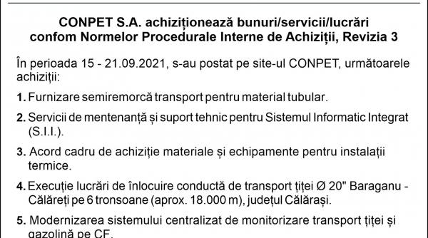conpet s a achizitioneaza bunuri servicii lucrari