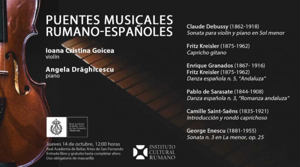 madrid concertul punti muzicale romano spaniole pe scena academiei regale de arte frumoase san fernando