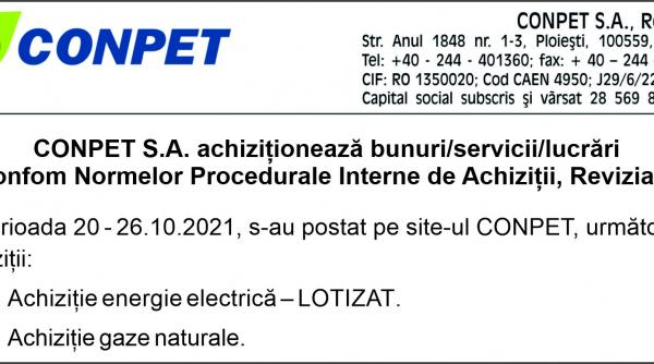 conpet s a achizitioneaza bunuri servicii lucrari