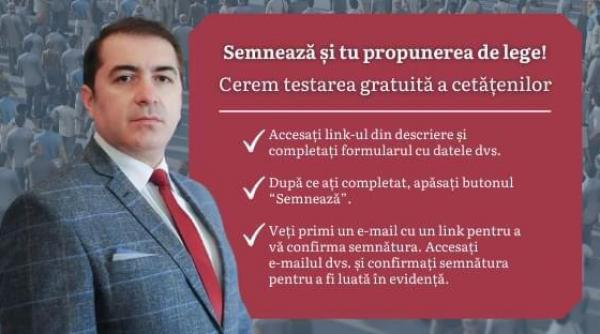 petitie pentru testarea gratuita a populatiei