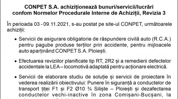 conpet s a achizitioneaza bunuri servicii lucrari