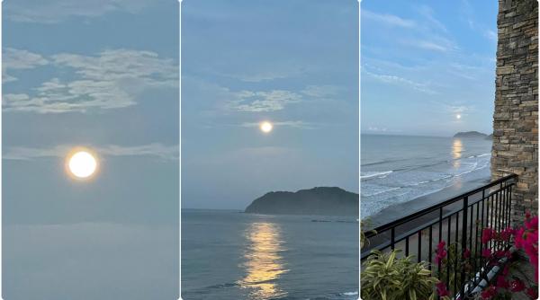 galerie foto cum rasare soarele pe timp de eclipsa de luna la malul oceanului pacific