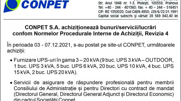 conpet s a achizitioneaza bunuri servicii lucrari