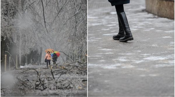 cod galben de polei in capitala si in 8 judete din sudul tarii ploi si ninsori in 9 judete din vest