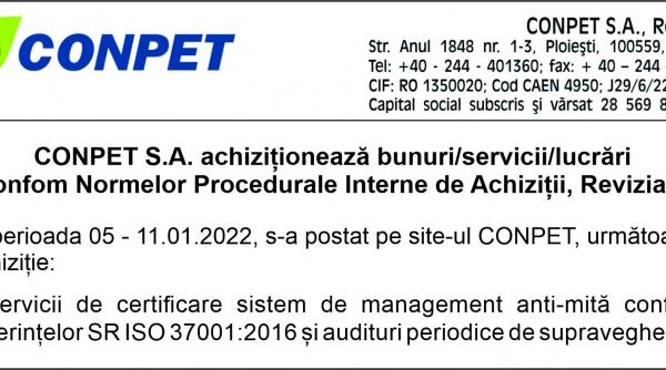 conpet s a achizitioneaza bunuri servicii lucrari