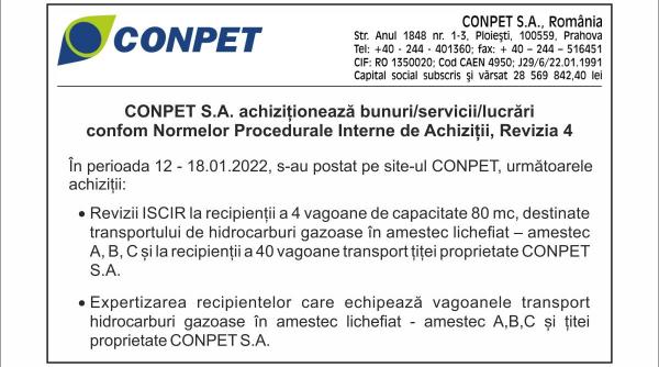 conpet s a achizitioneaza bunuri servicii lucrari
