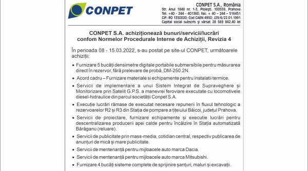 conpet s a achizitioneaza bunuri servicii lucrari