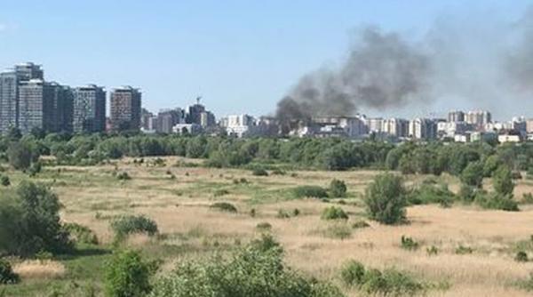 incendiu puternic in parcul natural vacaresti
