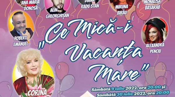 teatrul de revista constantin tanase prezinta stagiunea estivala 2022 la gradina de vara herastrau corina chiriac si gabriel dorobantu invitati speciali in spectacolele ce mica i vacanta mare si asta seara fara masti