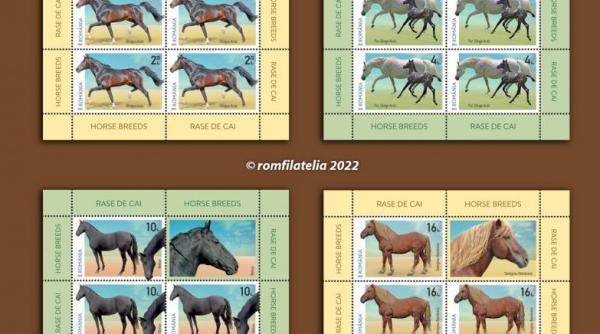 romfilatelia introduce in circulatie emisiunea de marci postale rase de cai