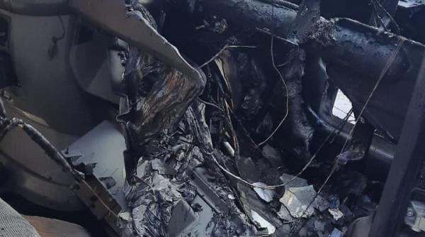 autoutilitara distrusa intr un incendiu produs intr un atelier auto din focsani