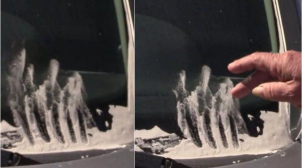 poluare in prahova oamenii s au pomenit cu un praf alb cu un miros greu de suportat pe case si masini