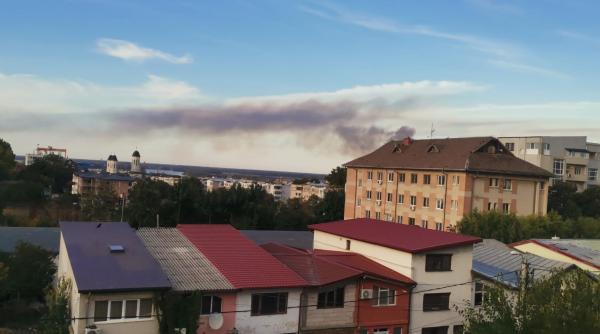 incendiu de stuf si vegetatie uscata in zona localitatii ucrainene chilia noua fumul produs de acesta se indreapta catre zona de nord a deltei dunarii