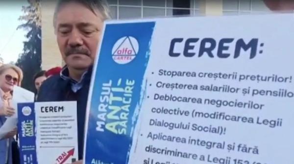 marsul anti saracire caravanele cartel alfa ajung la tg jiu ramnicu valcea si galati