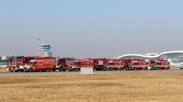exercitiu pe aeroportul henri coanda a fost simulat un incendiu la o aeronava