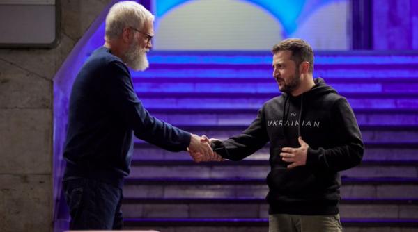 david letterman interviu cu volodymyr zelensky intr o statie de metrou din kiev