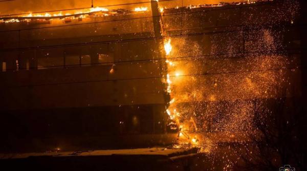 femeie carbonizata incendiu negru voda