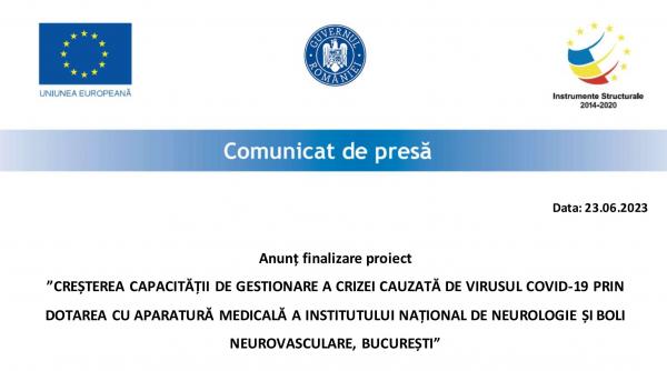 Anunț finalizare proiect