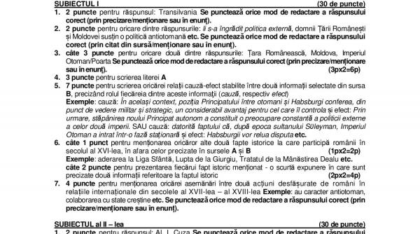 baremul corectare istorie bacalaureat 2023