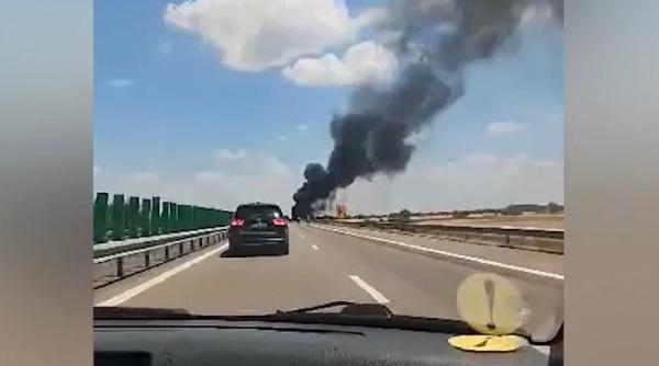 incendiu autoturism autostrada a2 bucuresti constanta