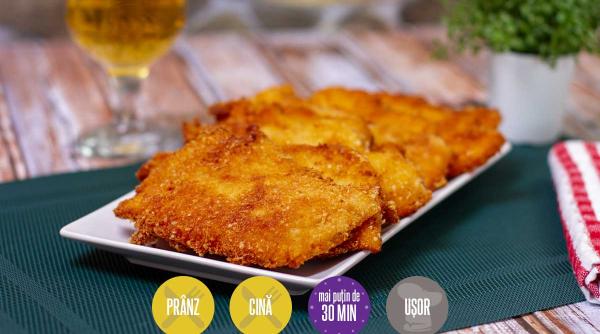 snitel pui crusta parmezan gustos reteta
