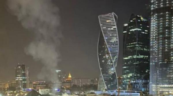 asediu drone inima moscovei cladire bombardata