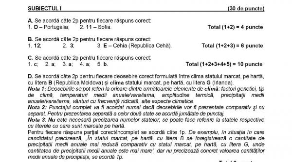 BACALAUREAT 2024: Modele de subiecte și bareme Geografie
