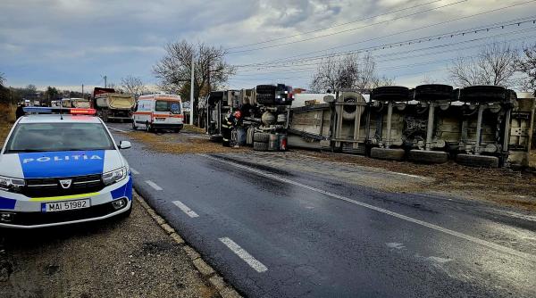 accident giurgiu camion balast rasturnat sofer ranit