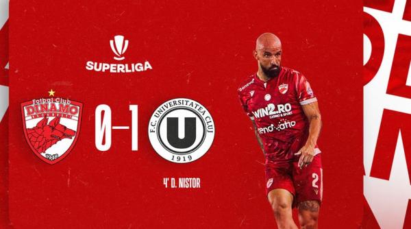 Golul lui Dan Nistor pentru „șepcile roșii” duce pe Dinamo la 13 meciuri fără victorie în Superligă